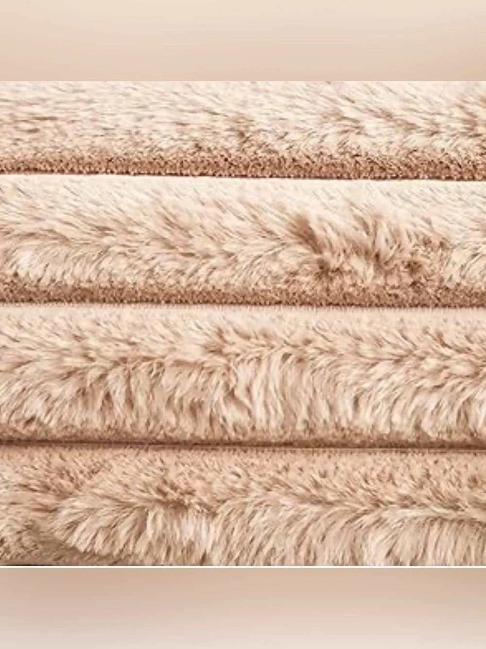 Set of 2 Plush Dbl Sided Faux Fur 18”x18” Decorative Throw Pillow Covers - Camel